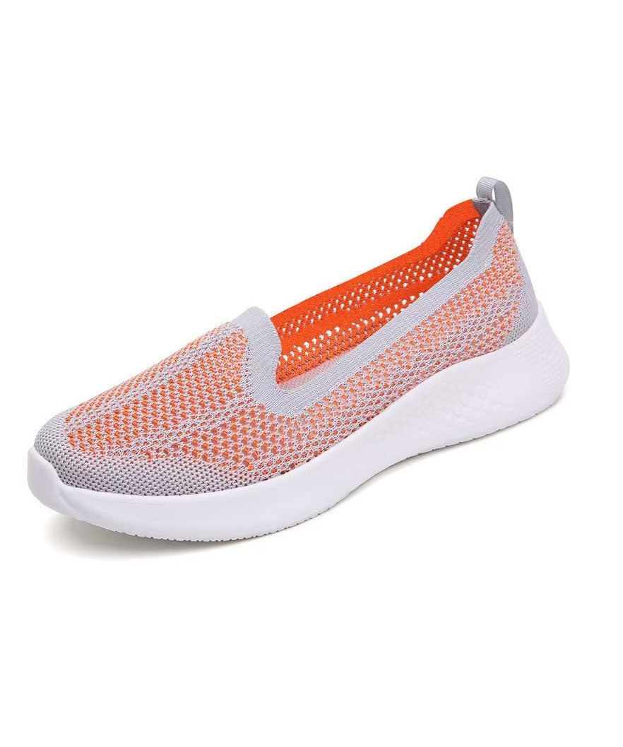 Purple Comfy Breathable Mesh Splicing Flat Shoes for