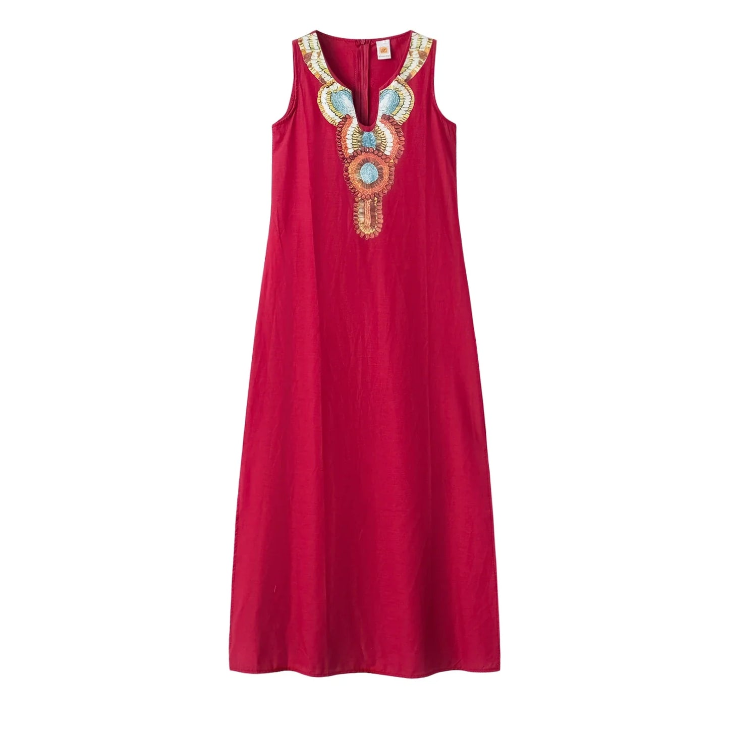 CD | femei noi casual vrac bumbac cânepă boem sexy fără mâneci adânc v-neck parte split rochie