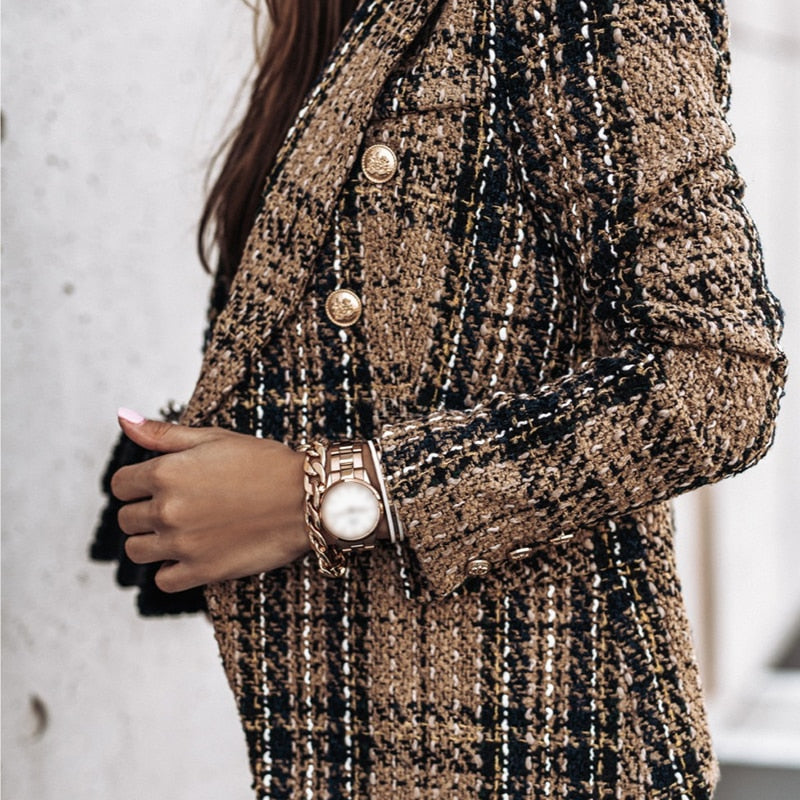 CD | Blazer elegant în carouri pentru femei