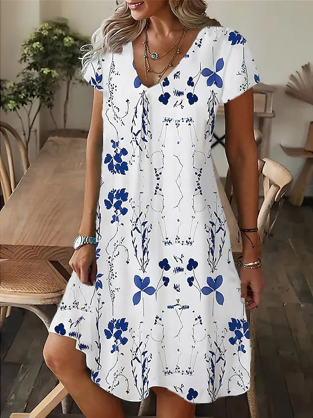 CD | Femei Casual vrac se potrivesc cu mânecă scurtă rochie T-Shirt stil Mini rochii de vară Casual vrac rochie Vestidos