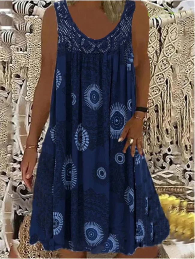 CD | digital imprimate off umăr sexy camisole vrac montarea rochie dantelă rochie casual rochie de vară