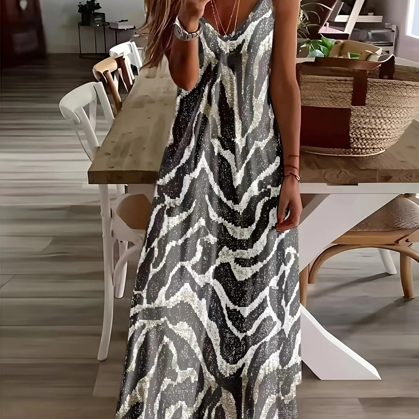 CD | doamnelor maxi rochie retro tribale imprimare doamnelor vrac o linie maxi rochie petrecere strada moda casual rochie lungă pentru femei