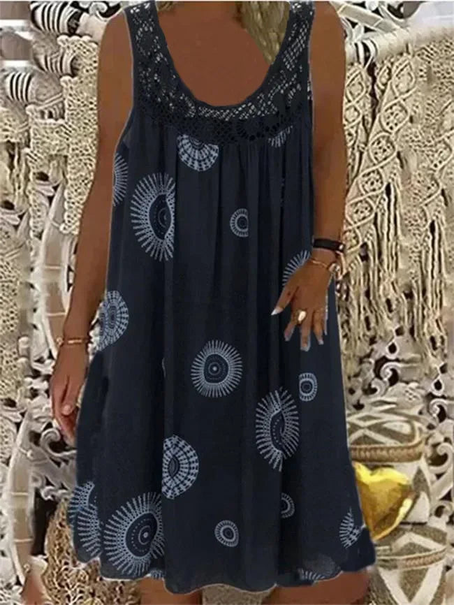 CD | digital imprimate off umăr sexy camisole vrac montarea rochie dantelă rochie casual rochie de vară