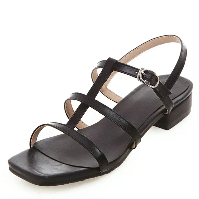 CD | Curele cu toc jos deasupra sandalelor casual