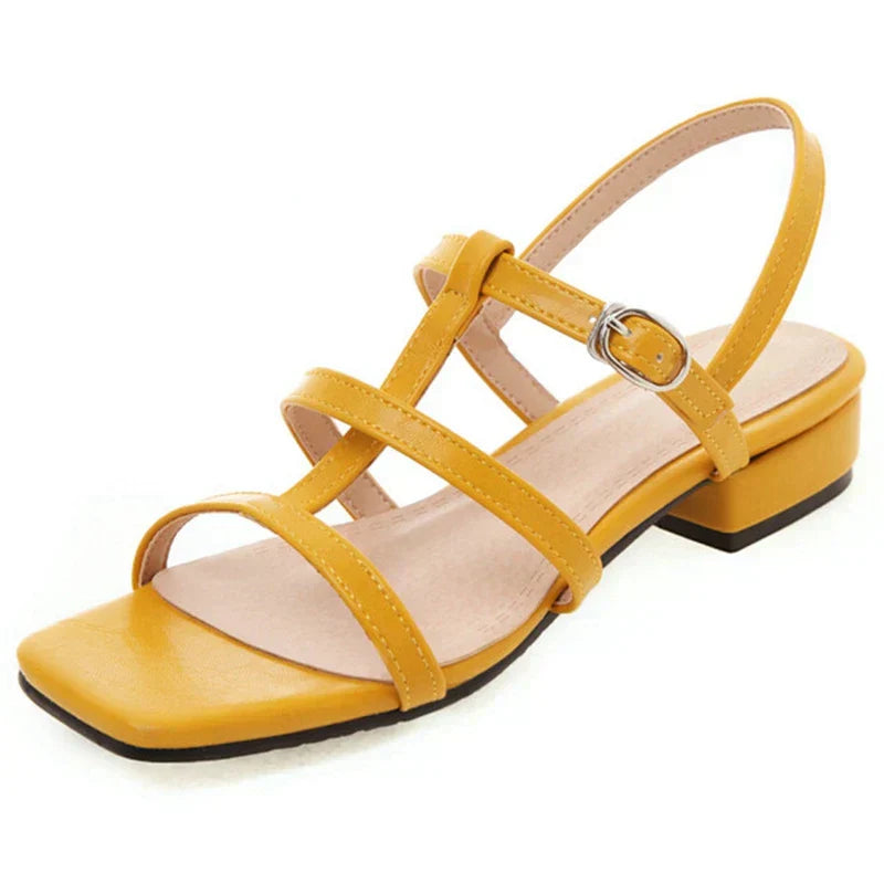 CD | Curele cu toc jos deasupra sandalelor casual