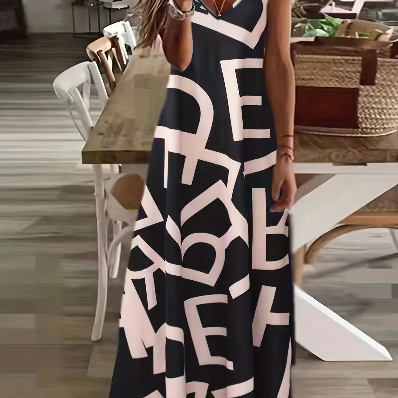 CD | doamnelor maxi rochie retro tribale imprimare doamnelor vrac o linie maxi rochie petrecere strada moda casual rochie lungă pentru femei