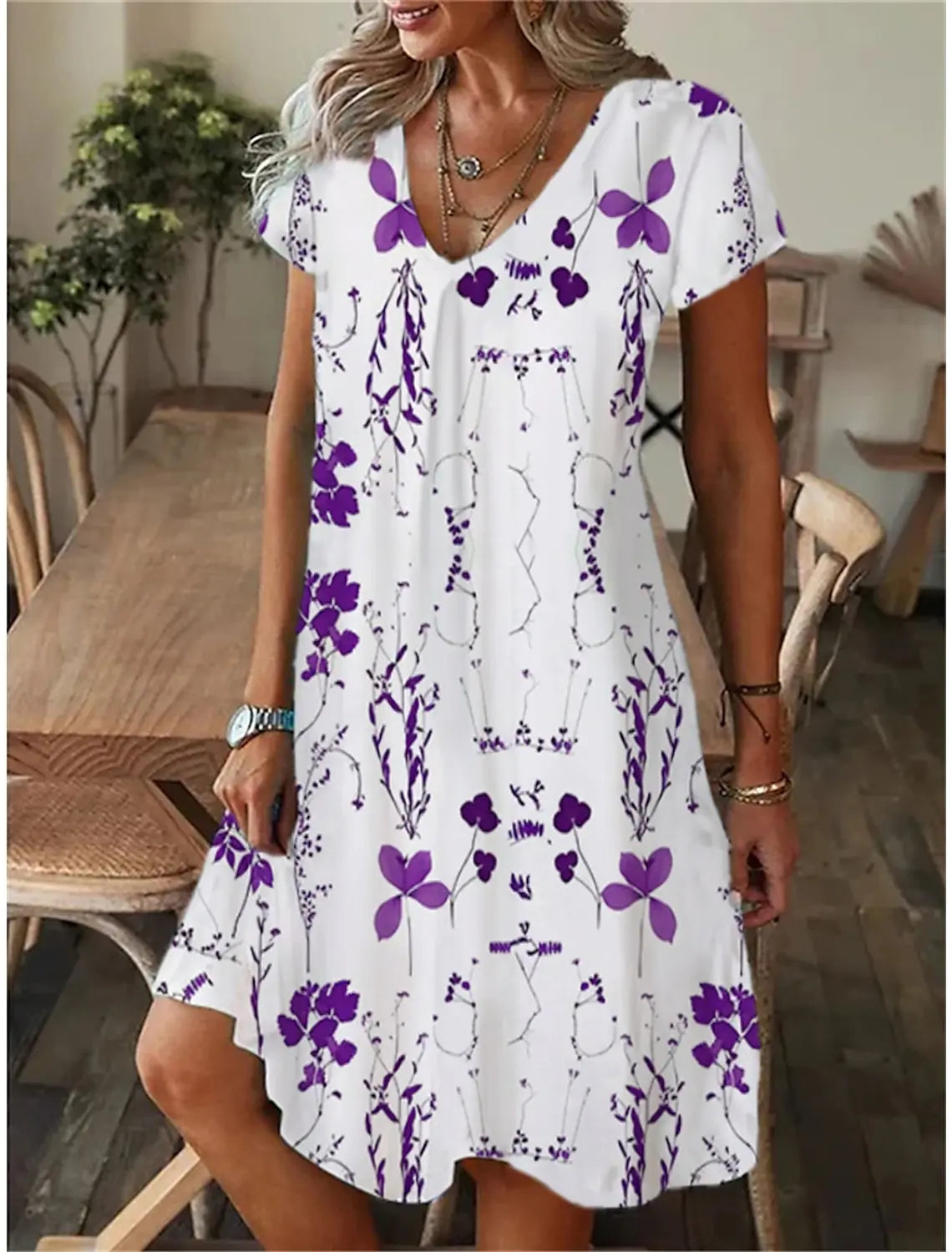 CD | Femei Casual vrac se potrivesc cu mânecă scurtă rochie T-Shirt stil Mini rochii de vară Casual vrac rochie Vestidos