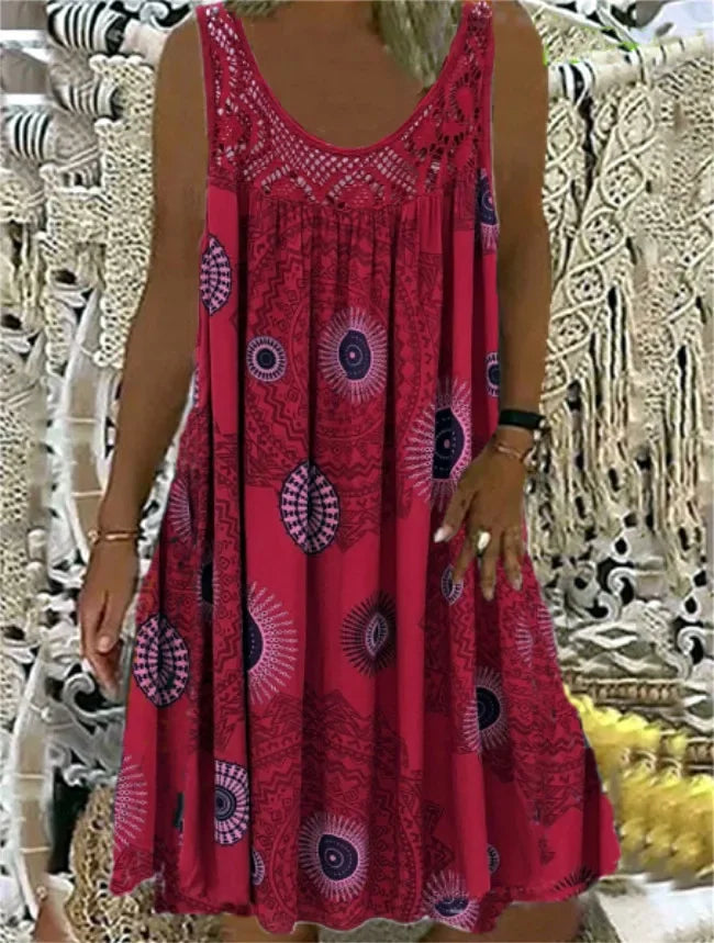 CD | digital imprimate off umăr sexy camisole vrac montarea rochie dantelă rochie casual rochie de vară