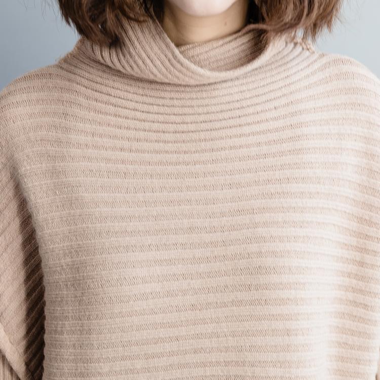 Simple Sweater Weather High Neck Gray Big Knitwear