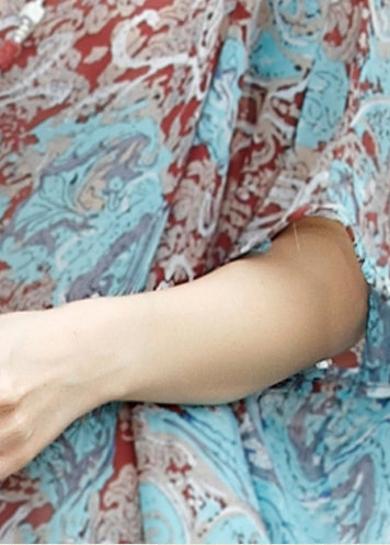 Simple O Neck Batwing Sleeve Chiffon Tunic Pattern Photography Blouses Summer