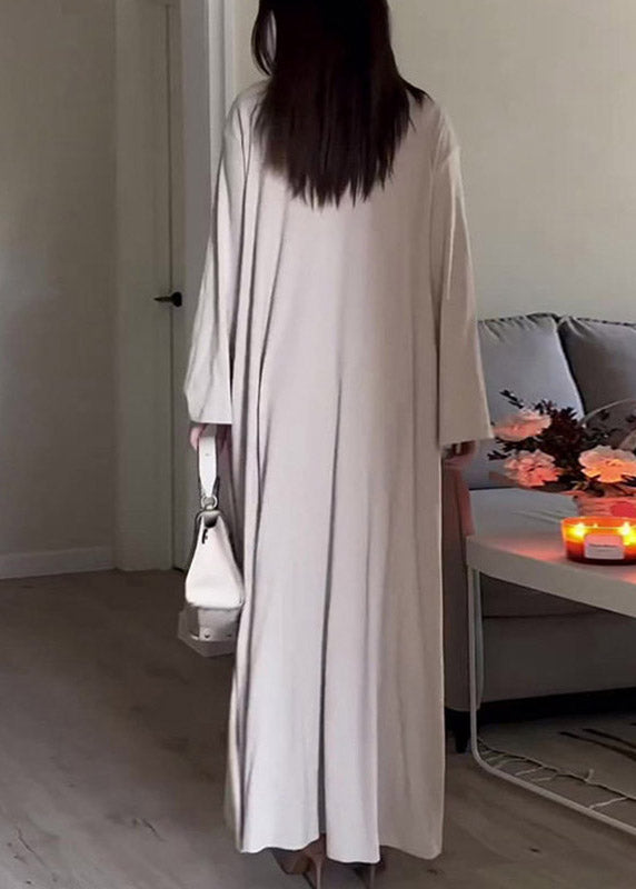 Slim Fit Grey Turtleneck Cardigans and Long Dress Two Piece Set Fall