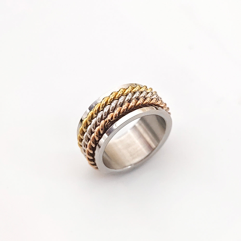 Twisted Tricolor Ring