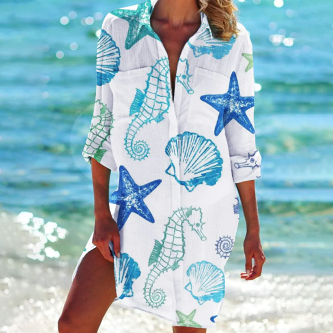 CD | Rochie midi colorată cu nasturi