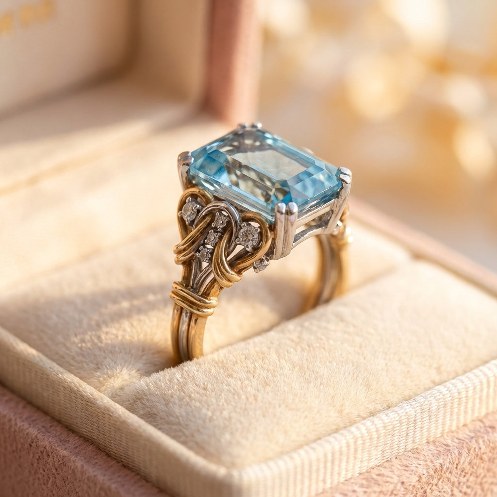 Vintage Blue Zircon Ring