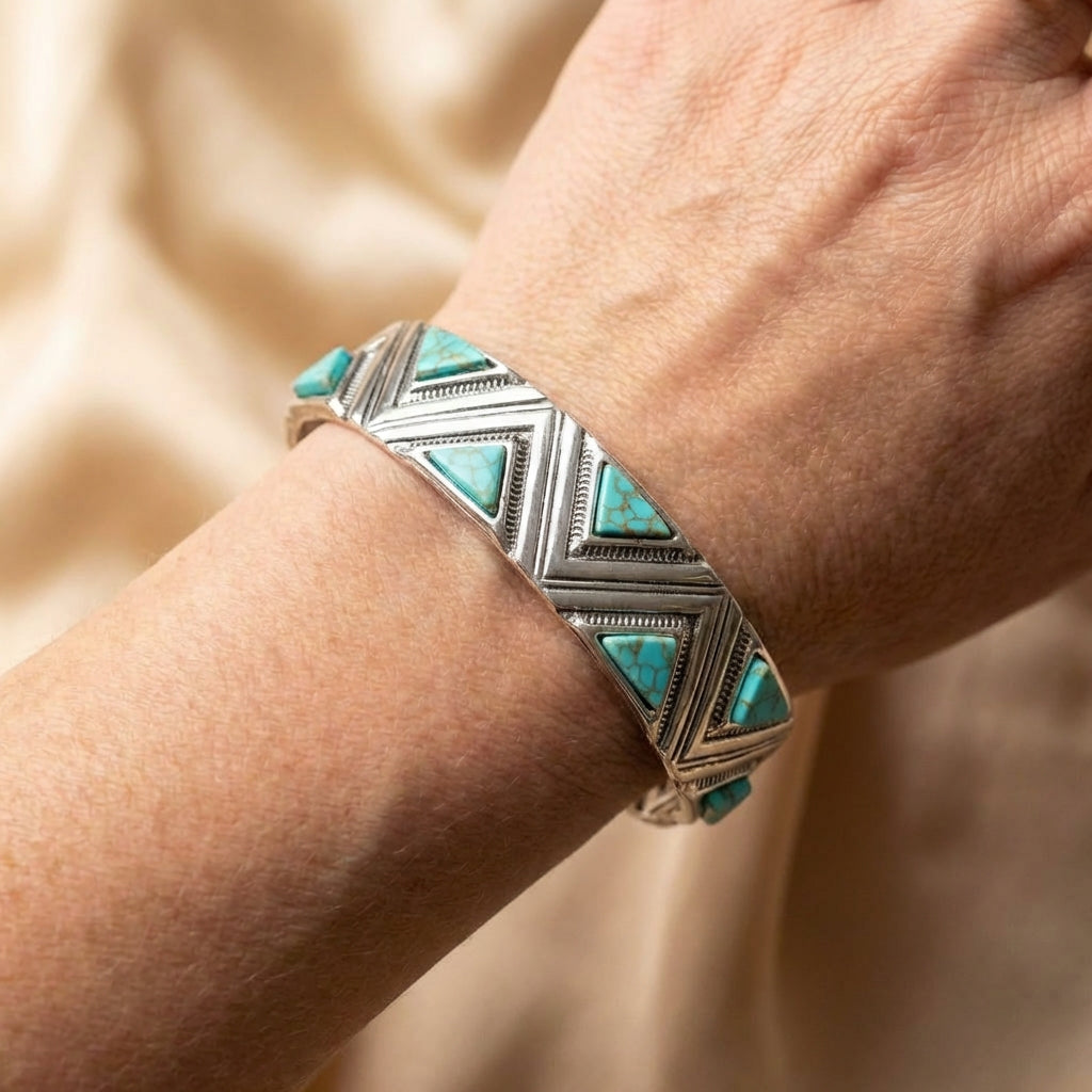 Tribal Turquoise Bangle Bracelet