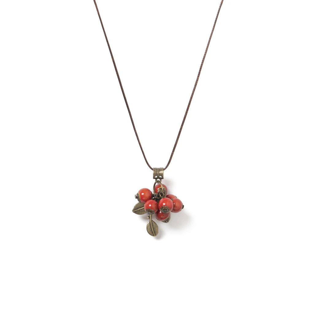Vintage Ceramic Berry Necklace
