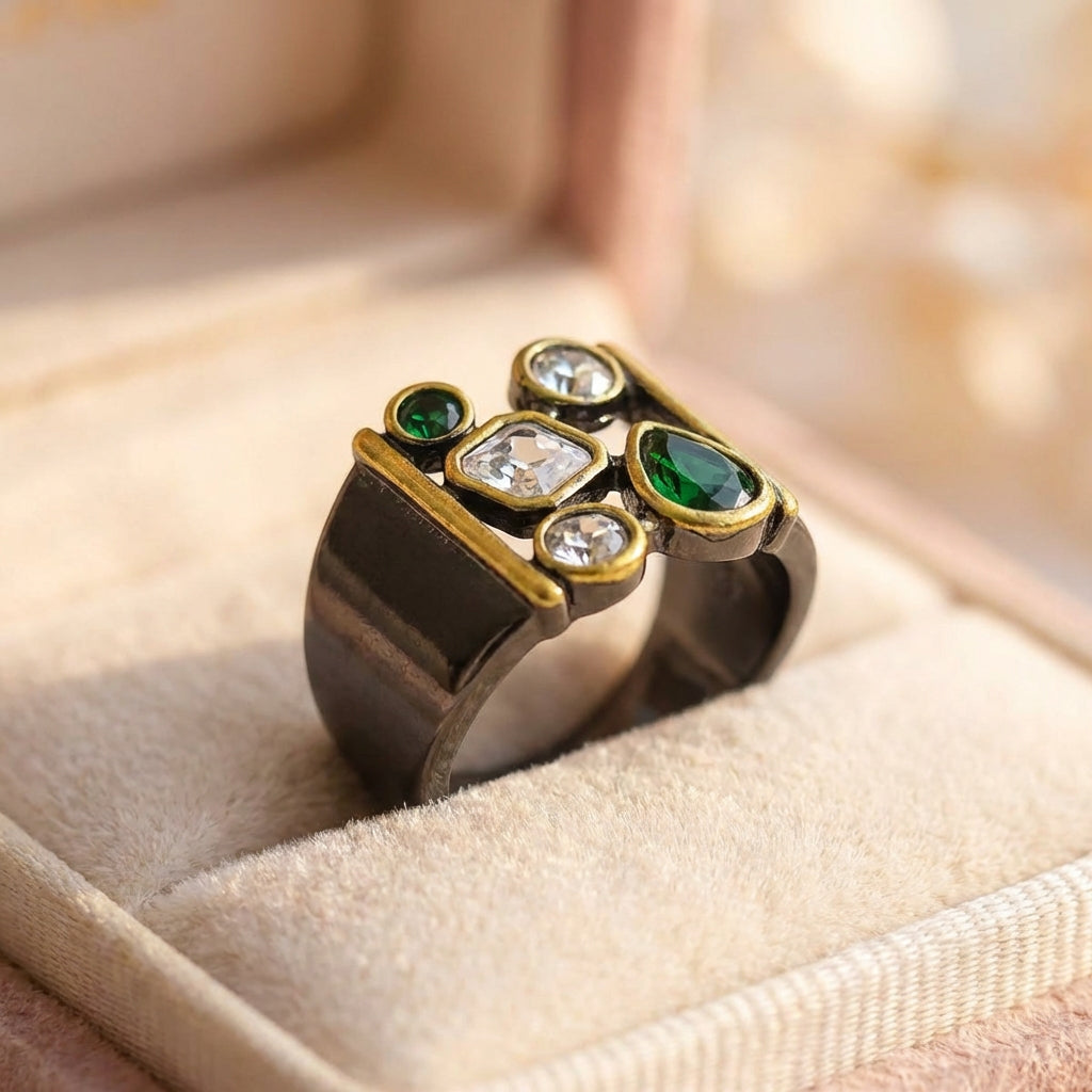 Vintage Crystal Statement Ring