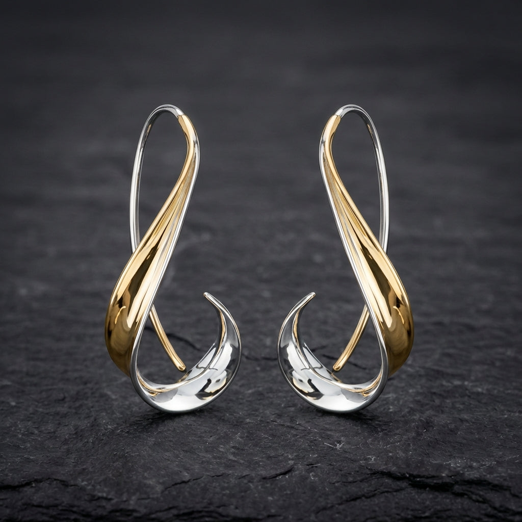 Vintage Dangling Golden Earrings