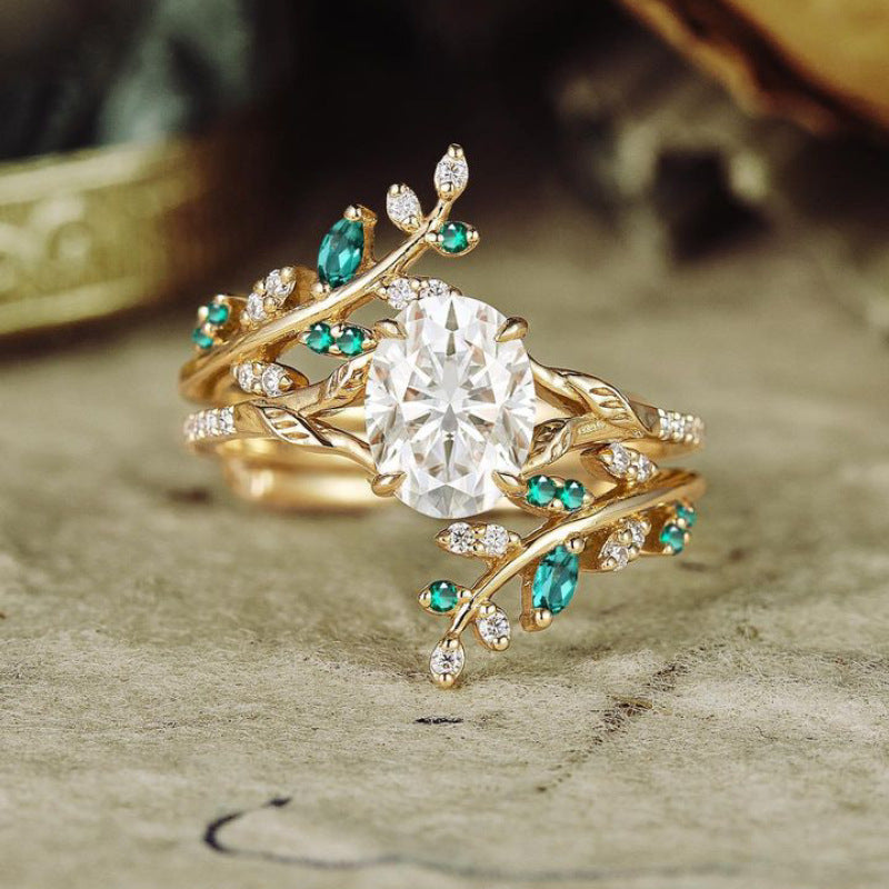 Vintage Emerald Diamond Ring