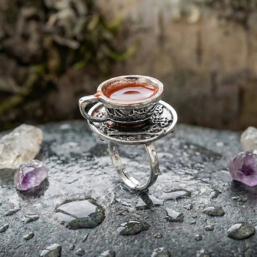 Vintage Enamel Teacup Ring