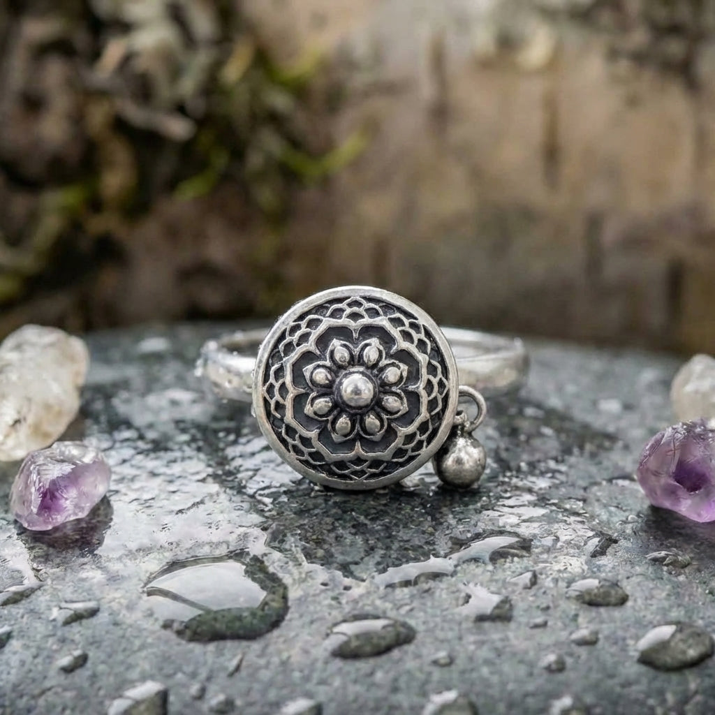 Vintage Flower Silver Ring