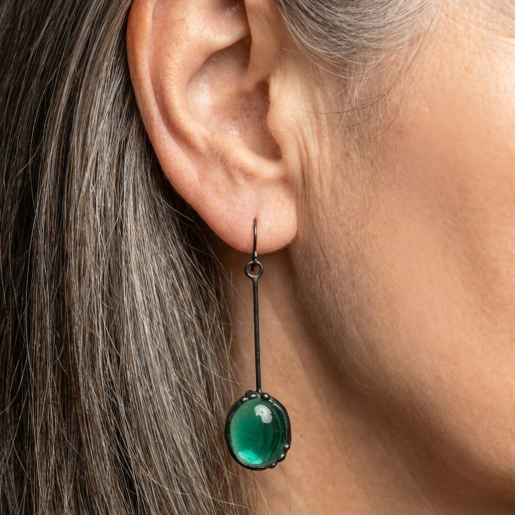 Green Stone Earrings