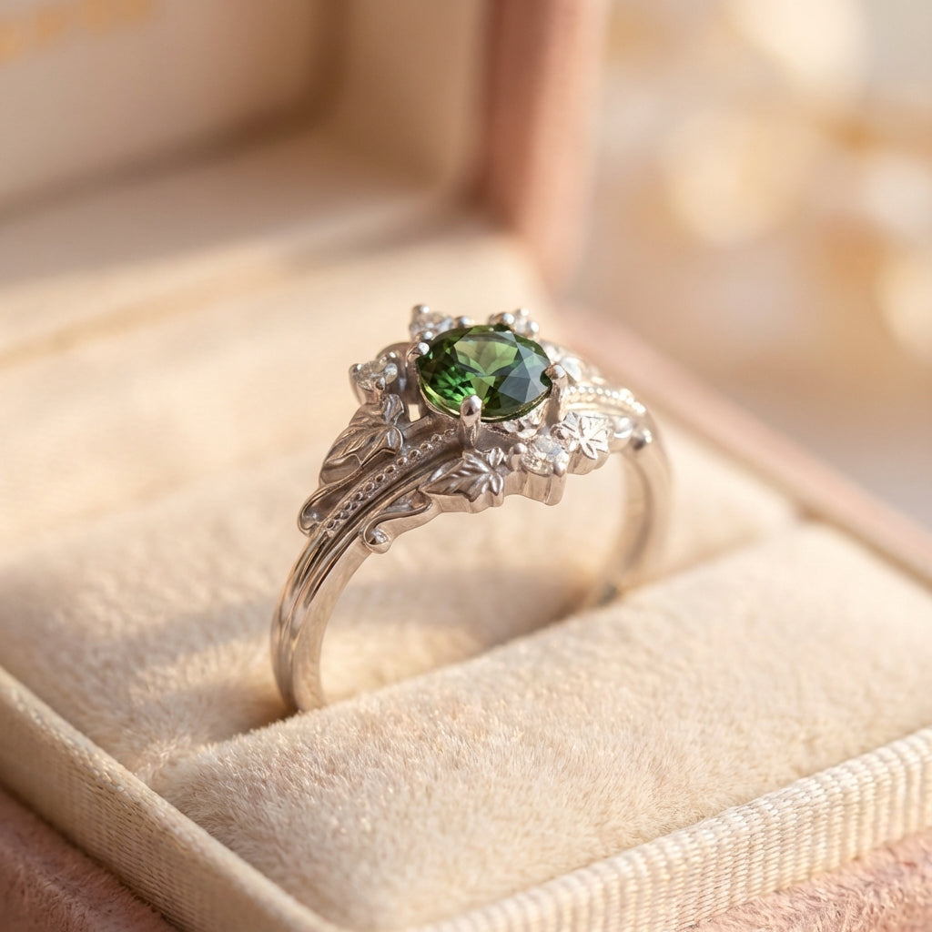 Vintage Green Stone Ring