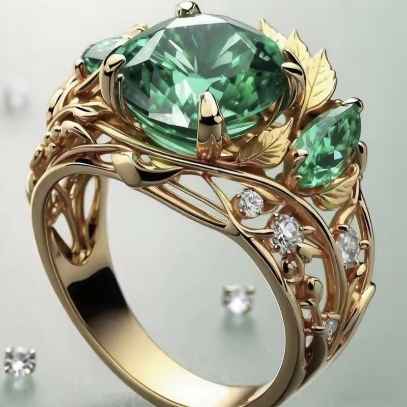 Vintage Green Tourmaline Ring