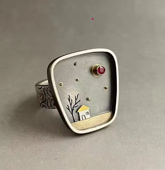 Vintage Inlay Stone Ring