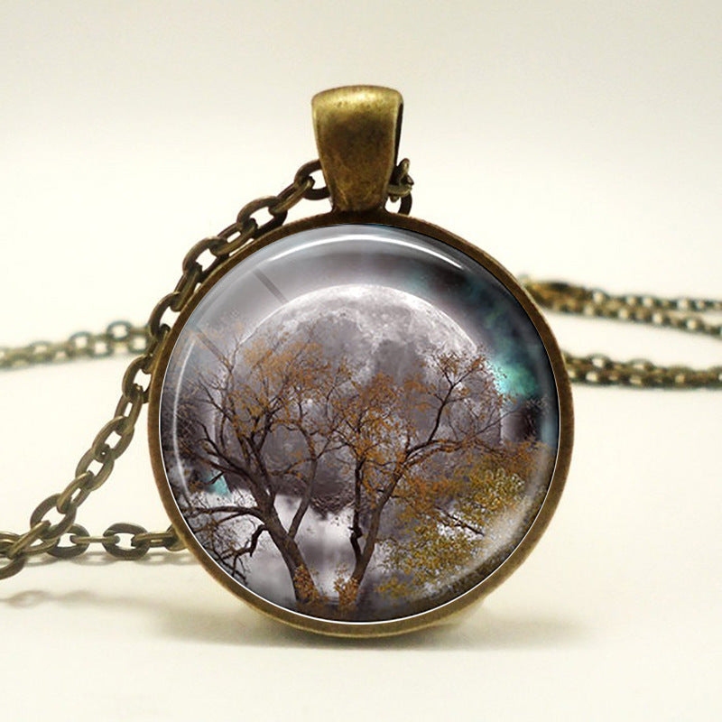 Vintage Moon Tree Necklace