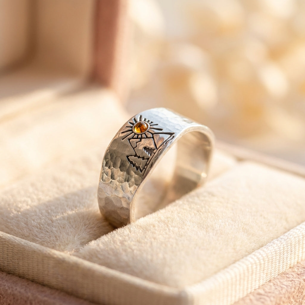 Vintage Mountain Sunset Ring