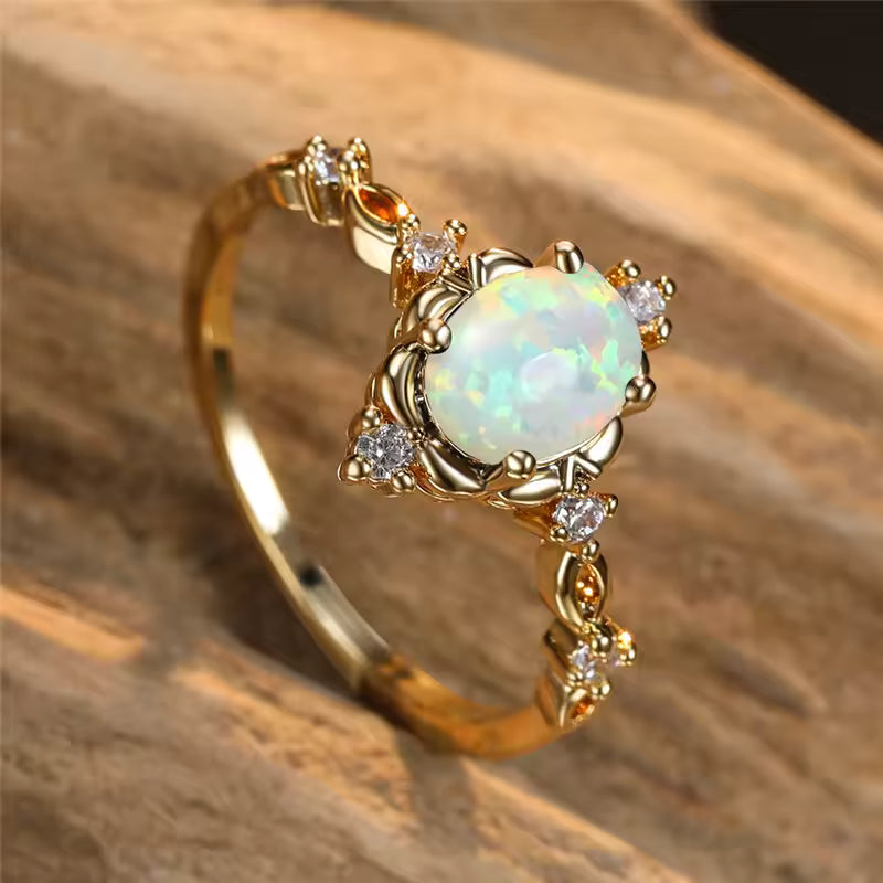 Vintage Opal Diamond Ring