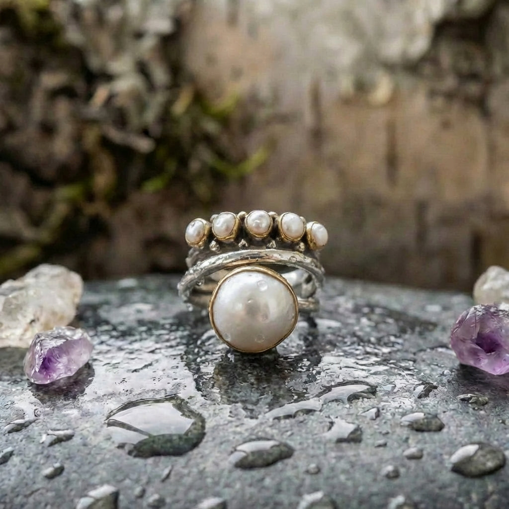 Vintage Pearl Crown Ring