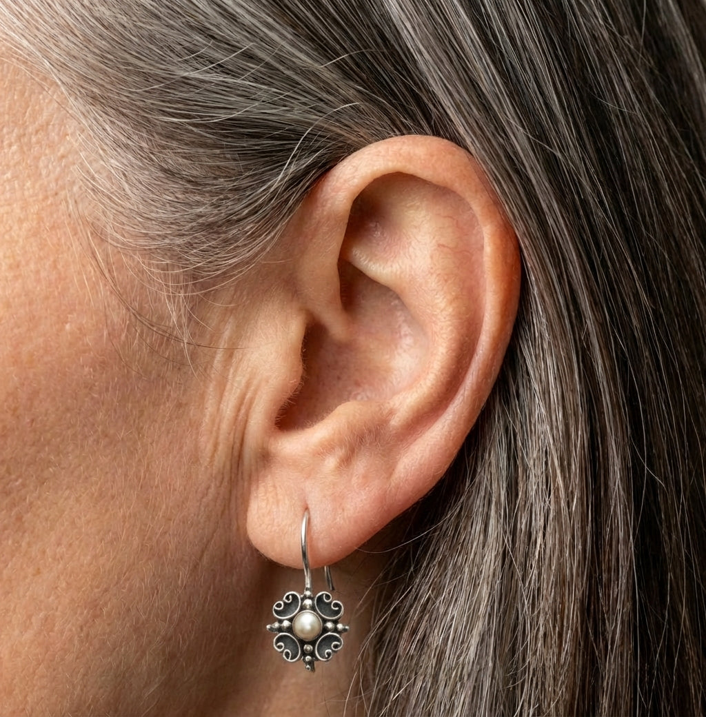 Pearl Flower Earrings