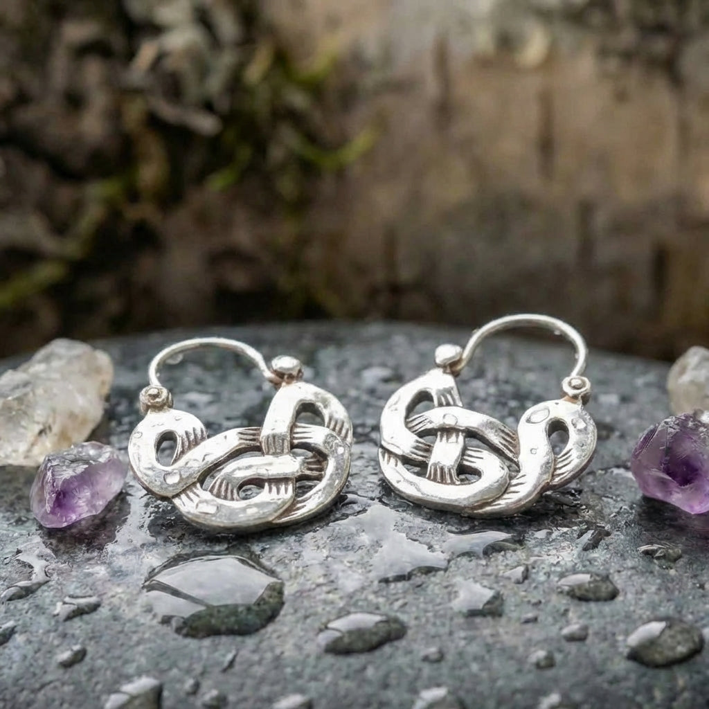 Vintage Silver Geometric Earrings