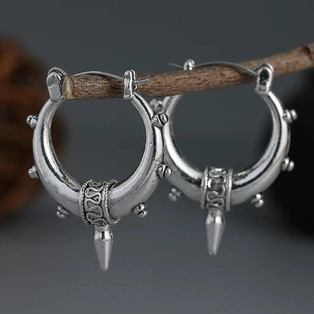 Vintage Silver Spike Earrings