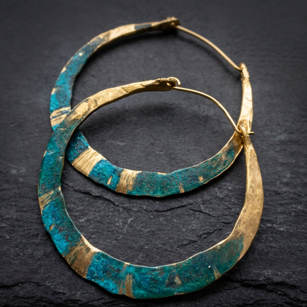 Vintage Turquoise Hoop Earrings