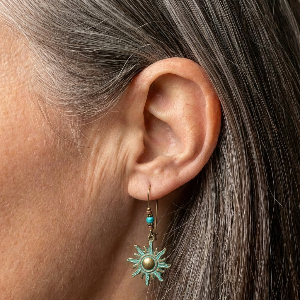 Turquoise Sun Earrings