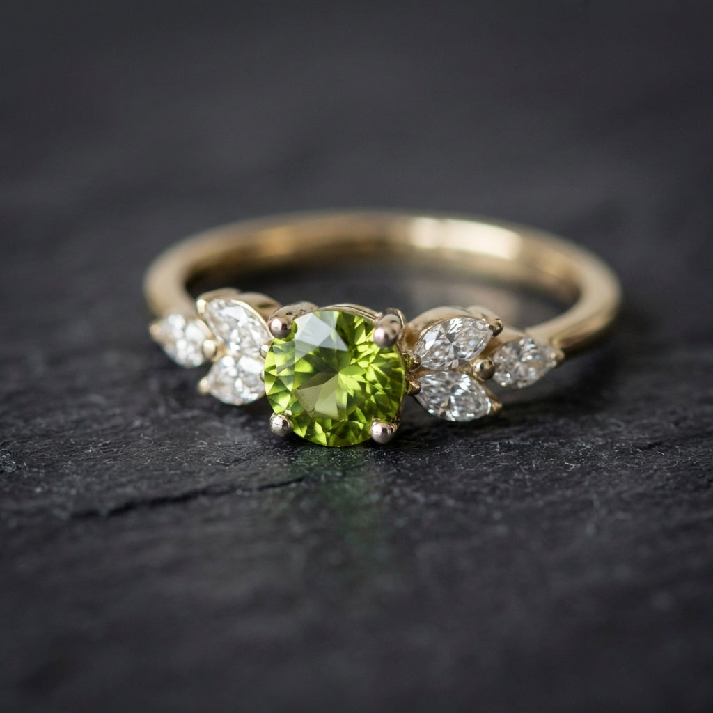 Vintage Zirconia Olive Ring