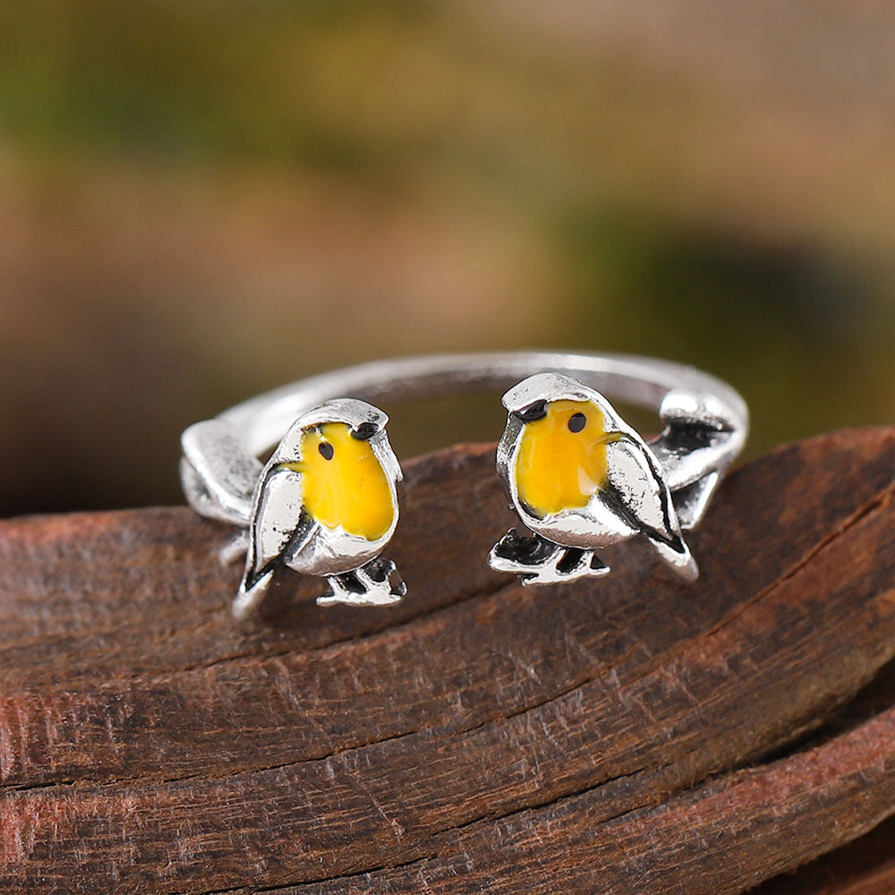 Whimsical Yellow Bird Earrings