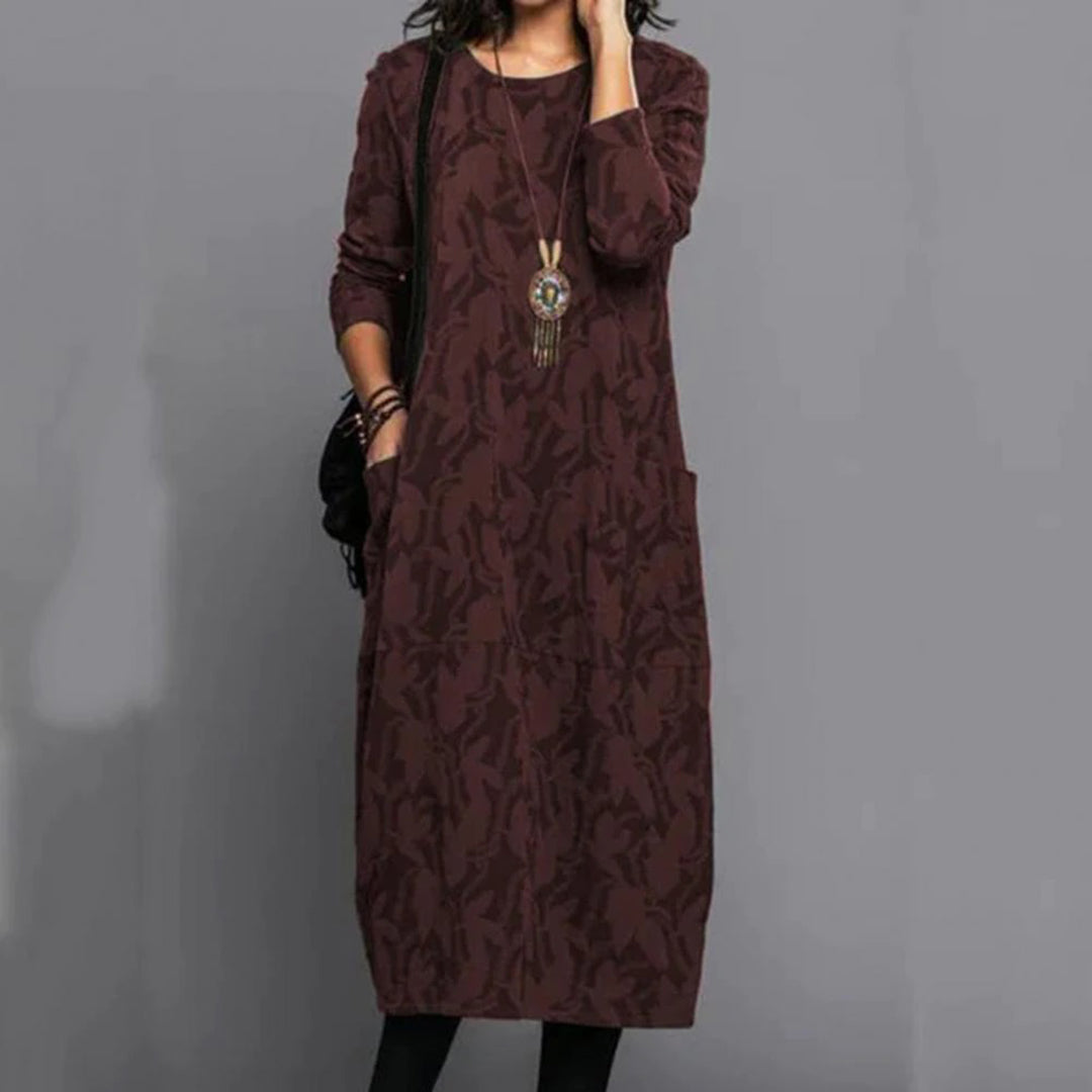 CD | Rochie midi casual cu mânecă lungă