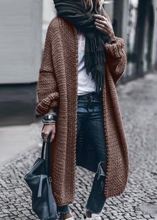 Dark Grey Long Knit Cardigan Fall