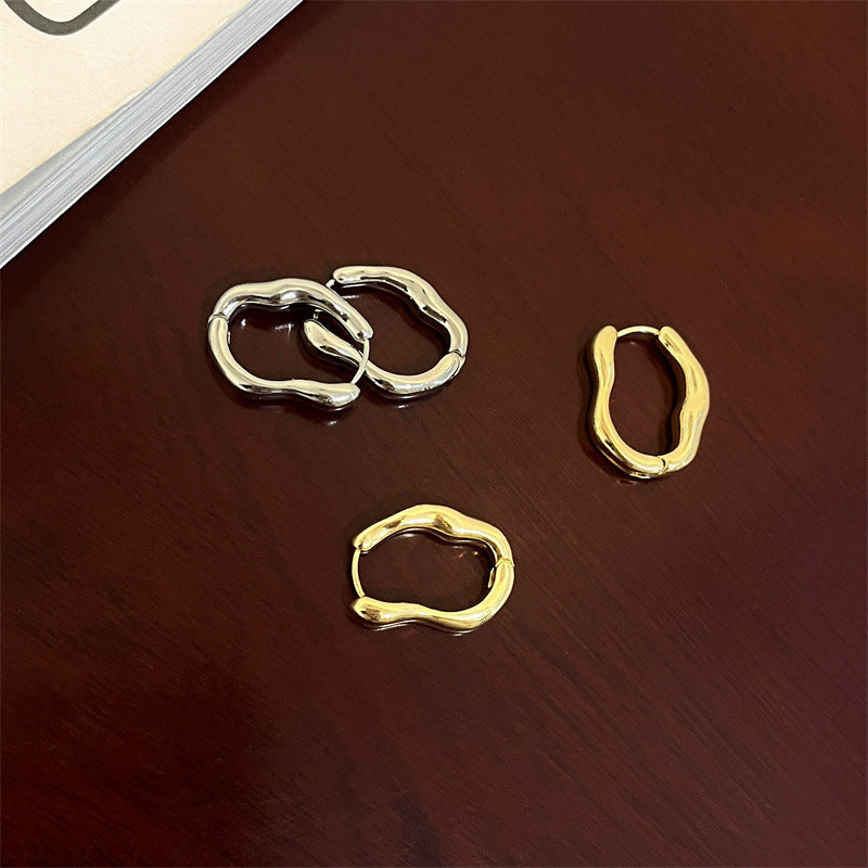 Vintage Irregular Gold And Silver Earrings