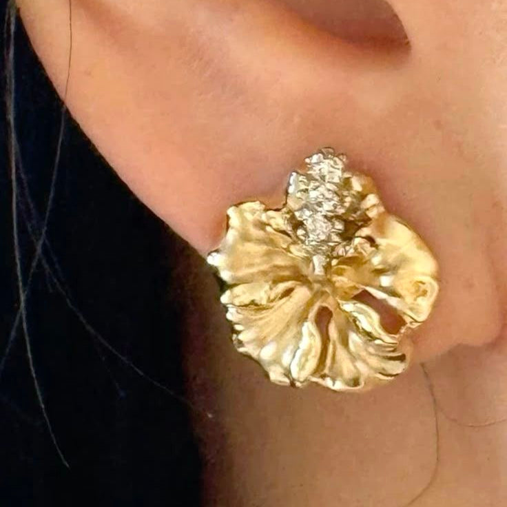 Boho Gold Petal Earrings