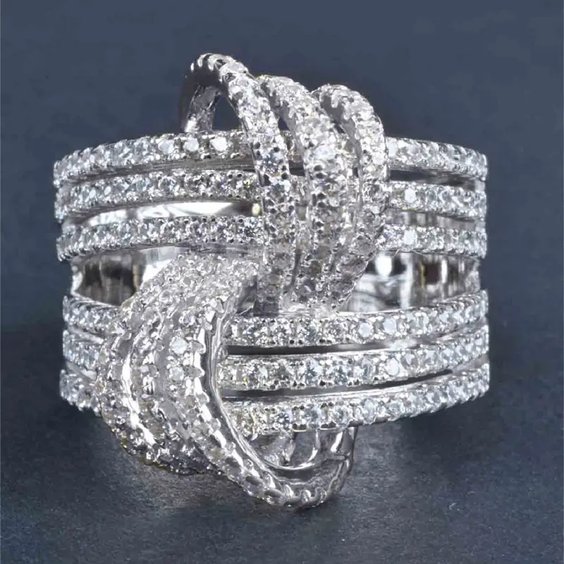 Bright Braided Silver Ring