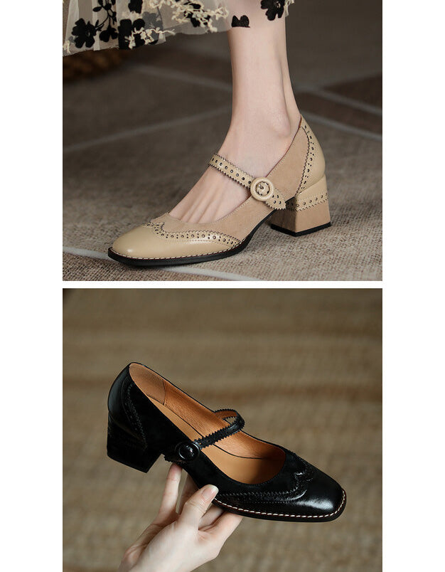 CD | Femei brogue stil elegant clasic tocuri groase