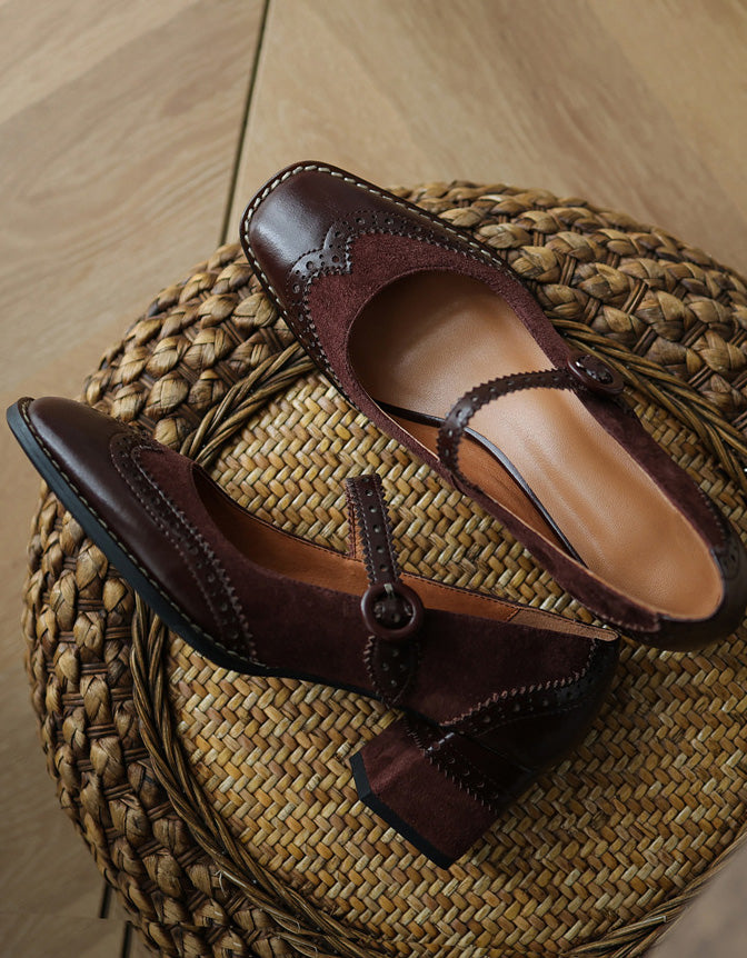 CD | Femei brogue stil elegant clasic tocuri groase