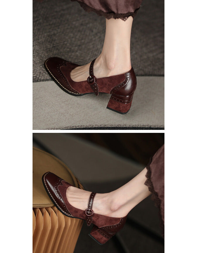CD | Femei brogue stil elegant clasic tocuri groase