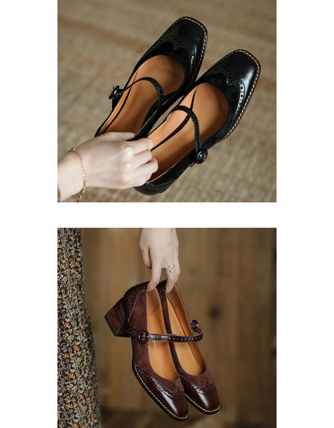 CD | Femei brogue stil elegant clasic tocuri groase