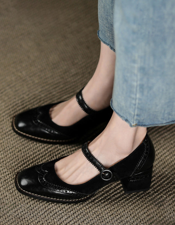 CD | Femei brogue stil elegant clasic tocuri groase